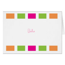 Orange Green Pink Squares Card