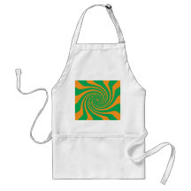 Orange green swirl aprons
