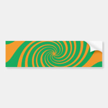Orange green swirl bumper stickers