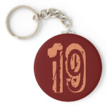 ORANGE GRUNGE NUMBER 19 KEYCHAINS