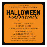 Orange Halloween Masquerade Party Invitations