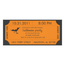 Orange Halloween Ticket Invitation