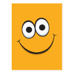 Orange happy cartoon smiley face postcard