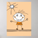 orange happy monster enjoys sunshine posters