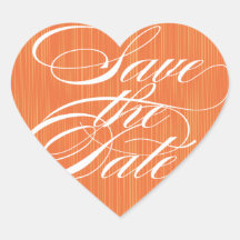 Orange Heart  |  Save the Date Envelope Seal Heart Stickers