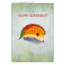 Orange Hedgehog Greeting Card(customizable)