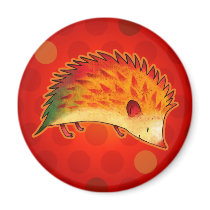 Orange Hedgehog with Dot Magnet magnets