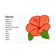 Orange hibiscus business cards