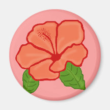 orange hibiscus magnet