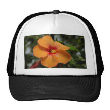 Orange Hibiscus Mesh Hats