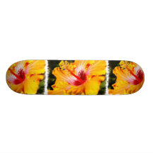 Orange Hibiscus Skateboard