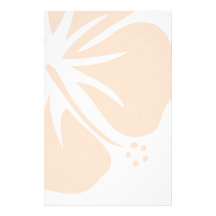 Orange Hibiscus Stationery Paper