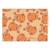 Orange Hippo Head collage Card