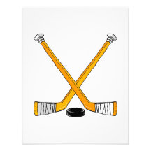 Orange Hockey Custom Invitations