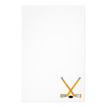 Orange Hockey Customized Stationery