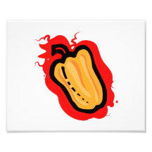 Orange hot pepper red growing outline art photo