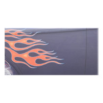orange hotrod flames personalized photo card