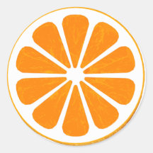 orange. hybrid. round sticker