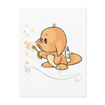 Orange Kacheek wishing on a dandelion postcards