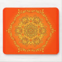 Orange Kaleidoscope: Hexagonal Artwork: mousepads