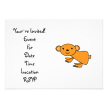 Orange koala personalized invites