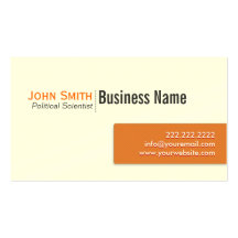 Orange Label Political Scientist Business Card