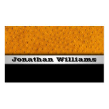 Orange Leather Modern Professional Business Cards