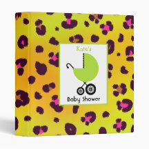 Orange Leopard Print & Green Baby Shower Binder