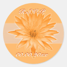 Orange lilly rsvp stickers - customizable template