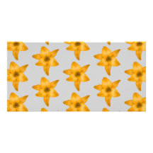 Orange Lily Flowers on Light Grey. Picture Card