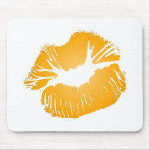 Orange Lips Mouse Mat