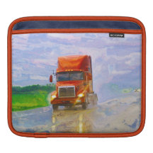 Orange Lorry Big Rig Truck-Drivers iPad Sleeve