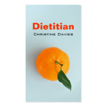 Orange mandarine dietitian business card
