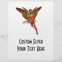 Orange Monarch Butterfly 3D Pixie - Fairy 1 Personalized Flyer