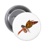 Orange Monarch Butterfly 3D Pixie - Fairy 2 buttons