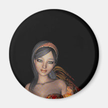 Orange Monarch Pixie Butterfly Fairy 1 - Refrigerator Magnet