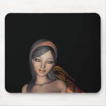Orange Monarch Pixie Butterfly Fairy 1 - Mouse Pads