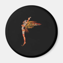 Orange Monarch Pixie Butterfly Fairy 2 - Refrigerator Magnets