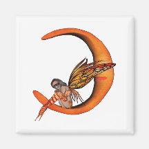 Orange Monarch Pixie Butterfly Fairy 5 - Refrigerator Magnets