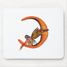 Orange Monarch Pixie Butterfly Fairy 5 - Mousepad