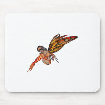 Orange Monarch Pixie Butterfly Fairy 6 - Mouse Pads