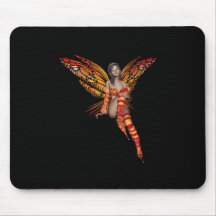 Orange Monarch Pixie Butterfly Fairy 7 - Mouse Pads