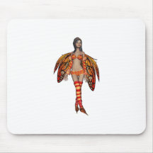 Orange Monarch Pixie Butterfly Fairy 8 - Mouse Pad