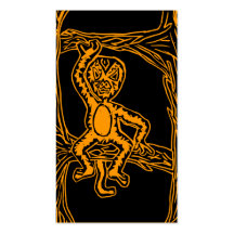 orange monkey woodprint business card template