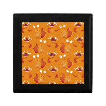 Orange Monster Print Keepsake Box