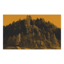 Orange Mountain Rectangle Stickers