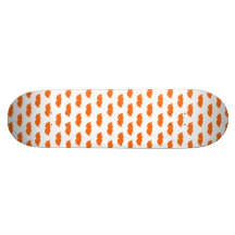 Orange Moustaches Skate Deck