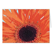 Orange Mum Greeting Cards