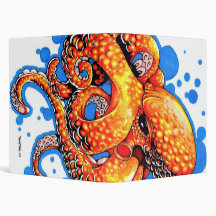 orange octopus 3 ring binders