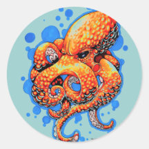 orange octopus stickers